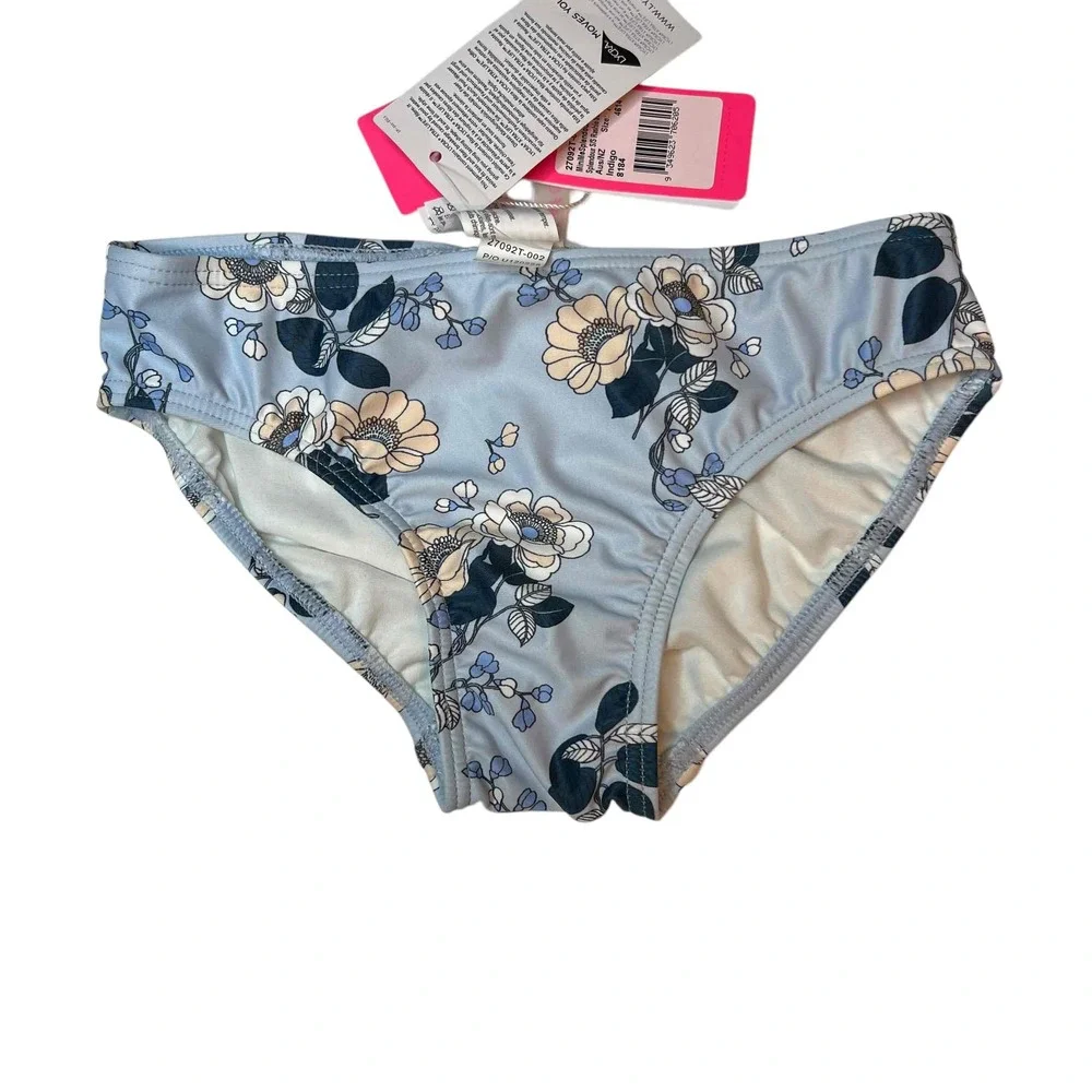 Seafolly Kids Blue Floral Bikini‎ Briefs Girls Size 7 New